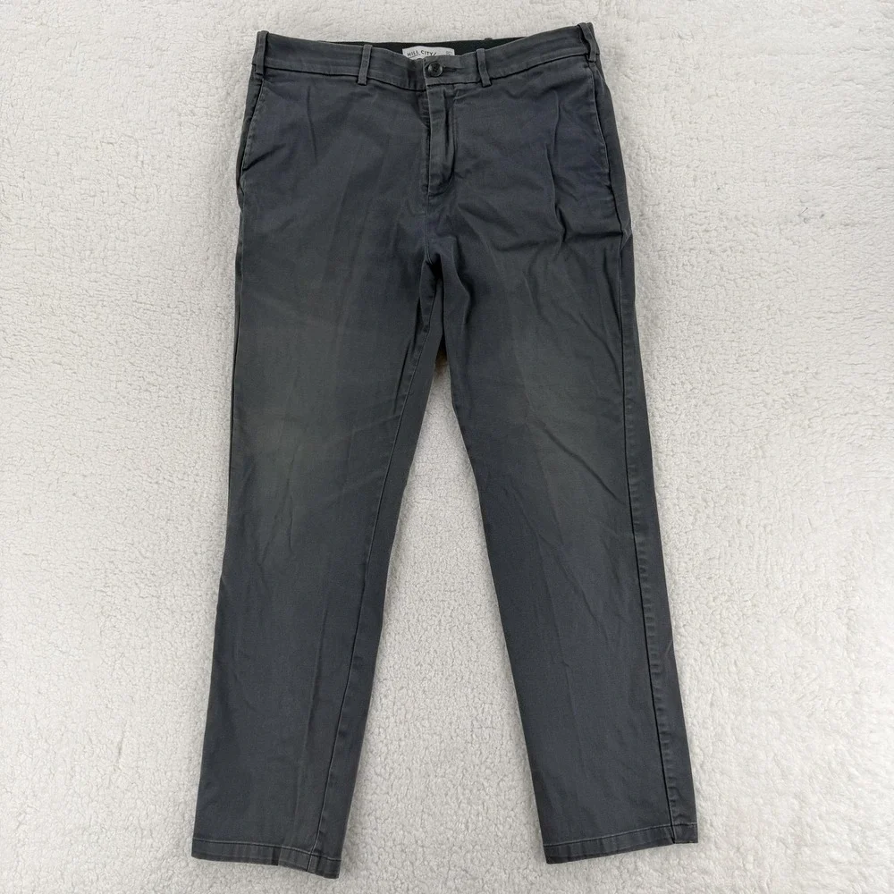 Hill City Everyday Pant Pants Mens 33x29 Gray Slim Chino‎ Stretch Quick Dry